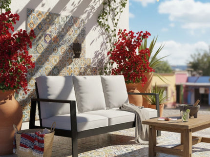 3 Seat All-Weather Patio Sofa With Cushions