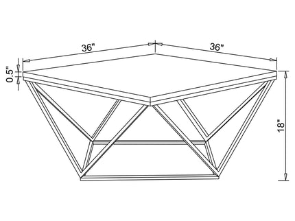 Orion - Coffee Table With Leg Geometric Design - White