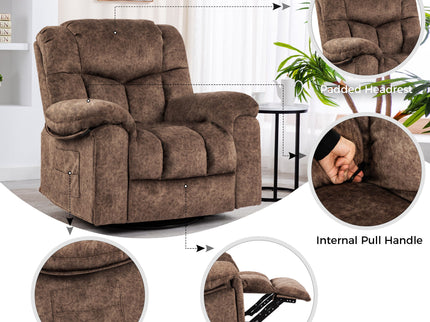 Swivel And Rocking Recliner Chair With Massage And Heating