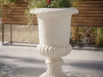 Roman Urn Planter Pot For Indoor / Outdoor - Beige White