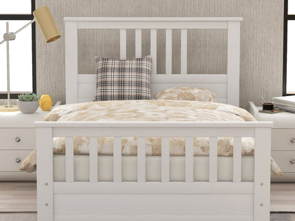 Platform Bed With Paneled Headboard And Footboard