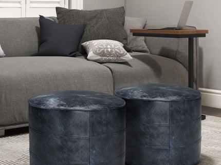 Connor - Handcrafted Round Pouf