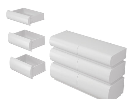 Minimalist Modern 6 Drawer Dresser, Handle Free Design With Wide Storage
