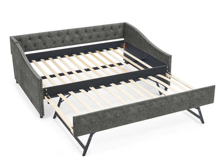 Upholstered Daybed With USB Charging & Pull Out Bed