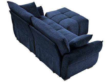 Sofa Set With Ottoman And Pillows, Textured, High Resilience Cushions