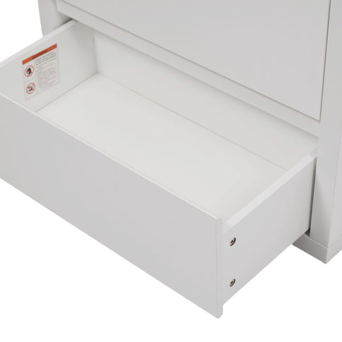 Freestanding Bathroom Vanity With Ceramic Sink, 2 Full Extension Drawers