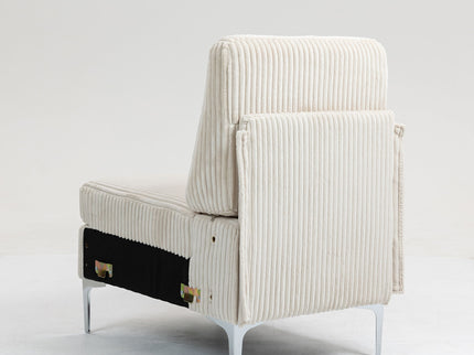 Single Couch Modular Armless Accent Chair With Back Cushion