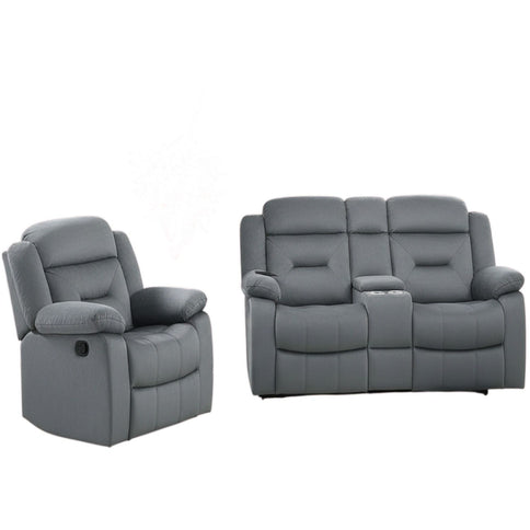 Contemporary Living Room Set With Pillow Arms And Headrest Support
