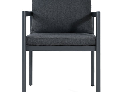 7 Piece Outdoor Dining Set With Table And 6 Chairs - Black / Gray / Teak