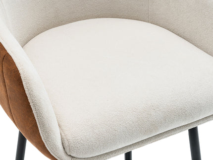 Modern Style Counter Height Bar Stools, With Comfortable Upholstery, Durable Metal Legs Ensure Stability - Brown