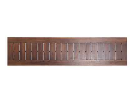 Acacia Wood Outdoor Bench With Beautiful Slat Paneling - Dark Brown