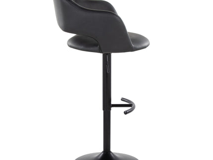 Margarite - Contemporary Adjustable Barstool With Swivel With Rounded T Footrest (Set of 2)
