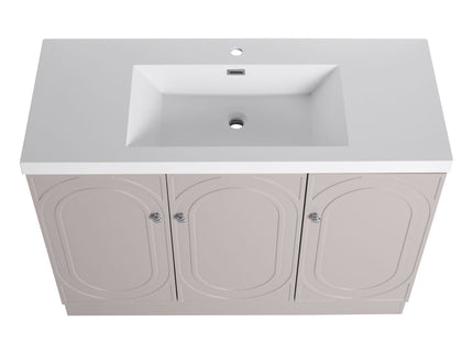 Contemporary Freestanding Bathroom Vanity With Resin Sink & Soft-Close Cabinet Doors