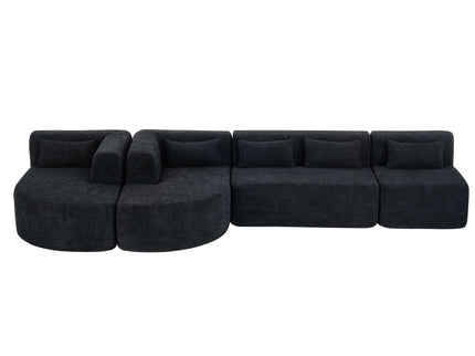 Upholstered Sofa Free Combined Sofa Couch With 2 Chaise Lounge And Five Back Pillows For Living Room