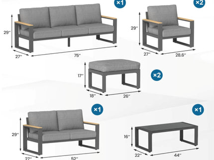 Modern Outdoor Sofa Set With Coffee Table