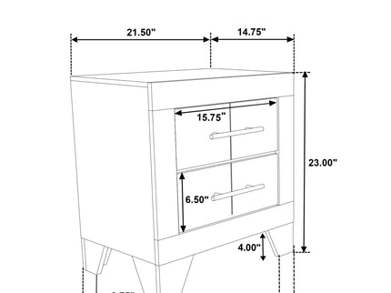 Strout - 2 Drawer Nightstand - Cream
