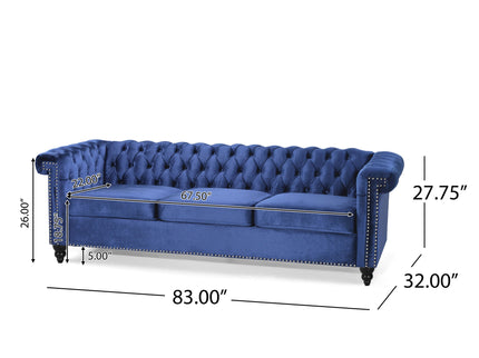 Chesterfield Style 3 Seater Sofa With Deep Button Tufting