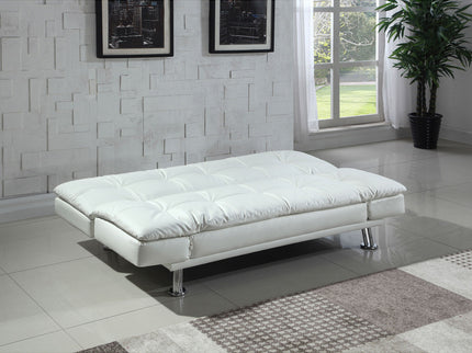 Kimpton - Upholstered Tufted Convertible Sofa Bed With Adjustable Arms Legs - White