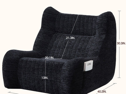 Bean Bag Chair With Armrests Oversized Comfy Beanbag Lounge Lazy Floor Sofa Accent Chair For Living Room - Black