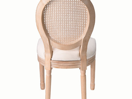 Dining Chairs, Upholstered With Round Back (Set of 2) - Beige