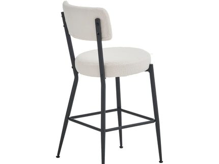 Modern Teddy Fabric Upholstered Bar Stools - Legs