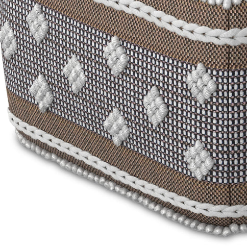Mapleton - Outdoor / Indoor Pouf - Beige Gray / White