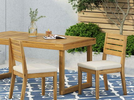 Outdoor Armless Dining Chair With Cushions