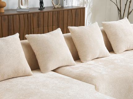 Modular L-Shape Sectional Sofa With Curved Chaise