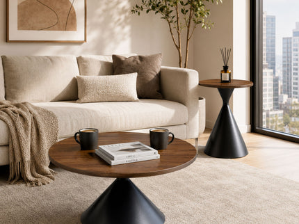 2 Piece Coffee Round Table Set