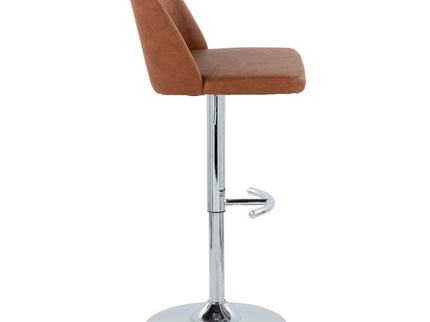 Toriano - Contemporary Adjustable Barstool With Swivel & Rounded T Footrest (Set of 2)
