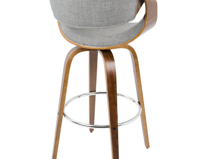 Curvini Mid - Century Modern Fixed Height Barstool With Swivel (Set of 2)