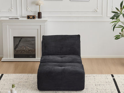 Single Chaise Longue With Movable Ottoman For Living Room