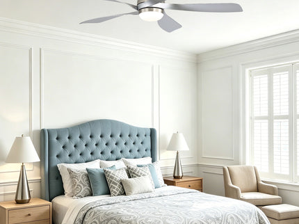 52" Ceiling Fan With 3 Color Dimmable LED Light, DC Reversible Motor, 6 Speed Settings