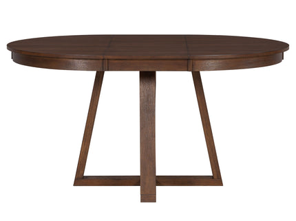 Dining Set With Leaf Round Table And 4 Upholstered Chairs