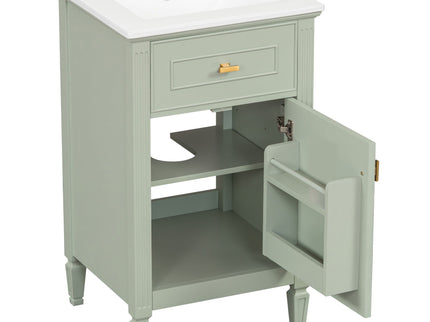 Bathroom Vanity With Sink, Adjustable Shelf, Tilt-Out Drawer