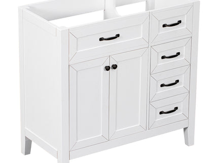 Modern Bathroom Vanity Base Only, 2 Doors And 3 Drawers