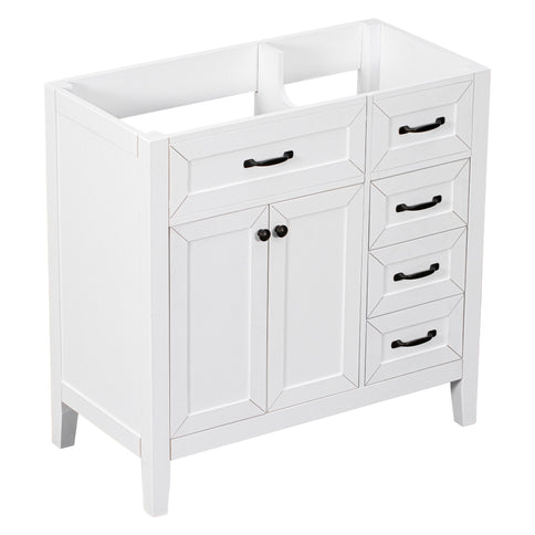 Modern Bathroom Vanity Base Only, 2 Doors And 3 Drawers