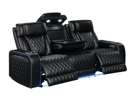 Electra - Power Reclining Sofa With Power Headrests, Drop Down Table, Reading Light, Massage, LED Lighting And USB Control