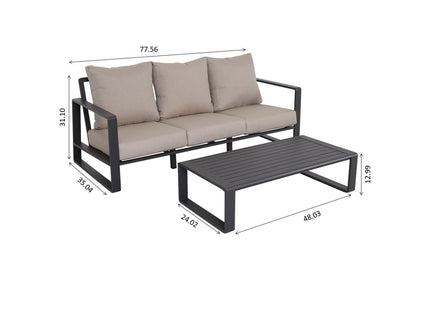 Durable Sofa With Rectangular Coffee Table