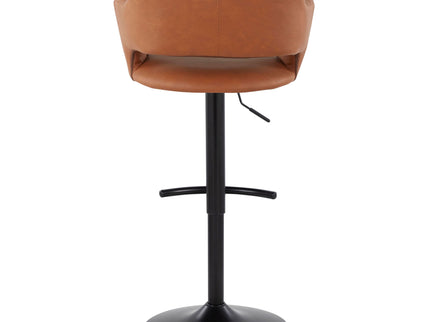 Margarite - Contemporary Adjustable Barstool With Swivel With Rounded T Footrest (Set of 2)