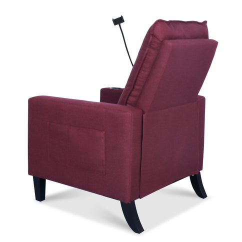 Recliner Chairs For Adults, Adjustable Recliner Sofa With Mobile Phone Holder & Cup Holder, Modern Reclining Chairs Fabric Push Back Recliner Chairs For Living Room, Bedroom