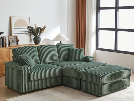 3 Seater Sofa With 2 Ottomans For Living Room