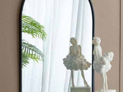 Arched Mirror With Metal Frame, Wall Mirror For Living Room Bedroom Entryway