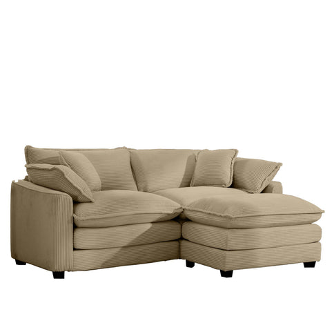 Oversized Modular Cushion Sofa With Ottoman, Low Back, Deep Seating Sofa Set