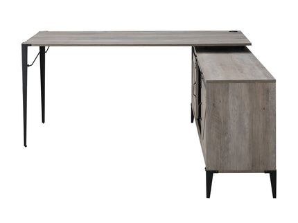 Zakawani - Writing Desk With Cabinet - Gray