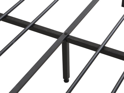 Modern Bed Frame With LED Lights, Upholstered Headboard, USB Charging