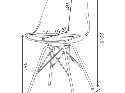 Padded Dining Chair (Set of 2) - Black