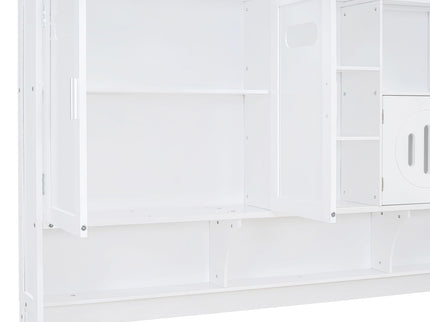 Daybed With All-In-One Cabinet And Shelf