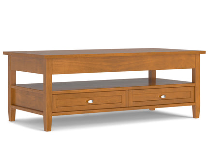 Warm Shaker - Lift Top Coffee Table With Hidden Storage And Lift Top Functionality - Brown