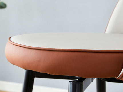 Upholstered Rotatable Bar Chair With Metal Legs For Dining Room
